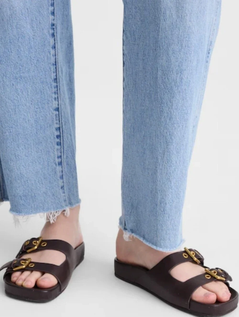 Madewell Cambria Double-strap Molded Footbed Sandals - Coffee Bean